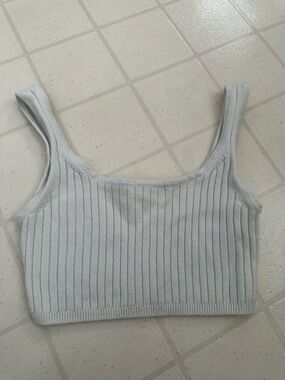 Wilfred Light cream beige  Ribbed Square-Neck Crop Top Manila size xs